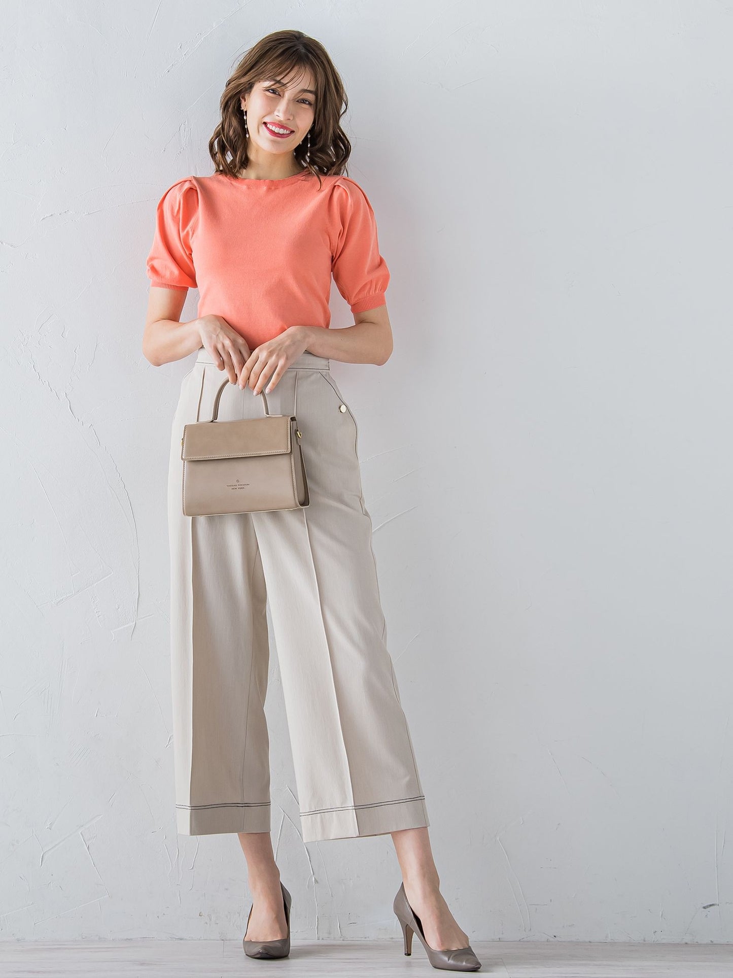 配色ステッチダンガリーストレートパンツ ≪洗濯機で洗える≫