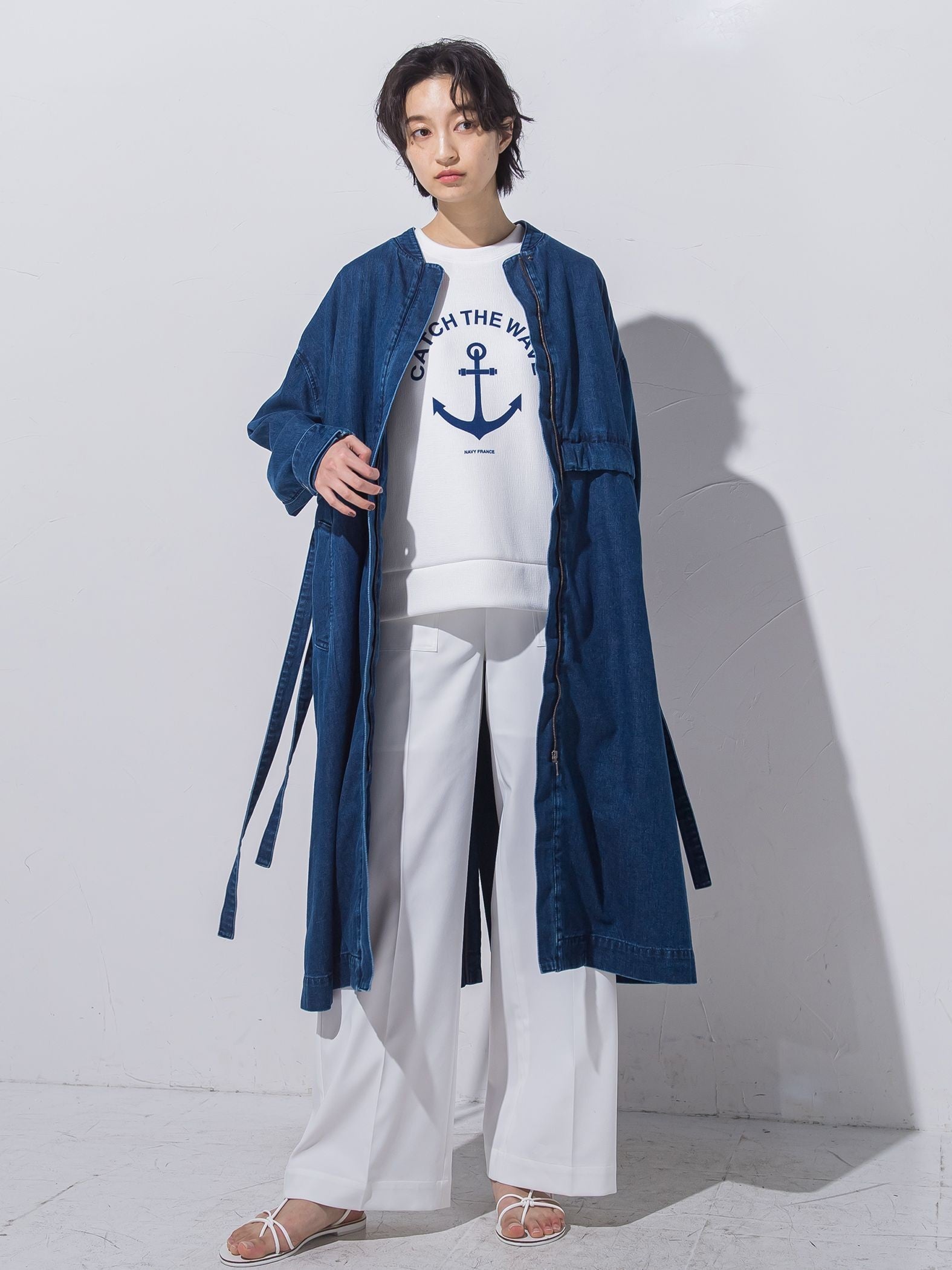 ロングブルゾンデニムコート≪手洗い可能≫ | socolla(ソコラ