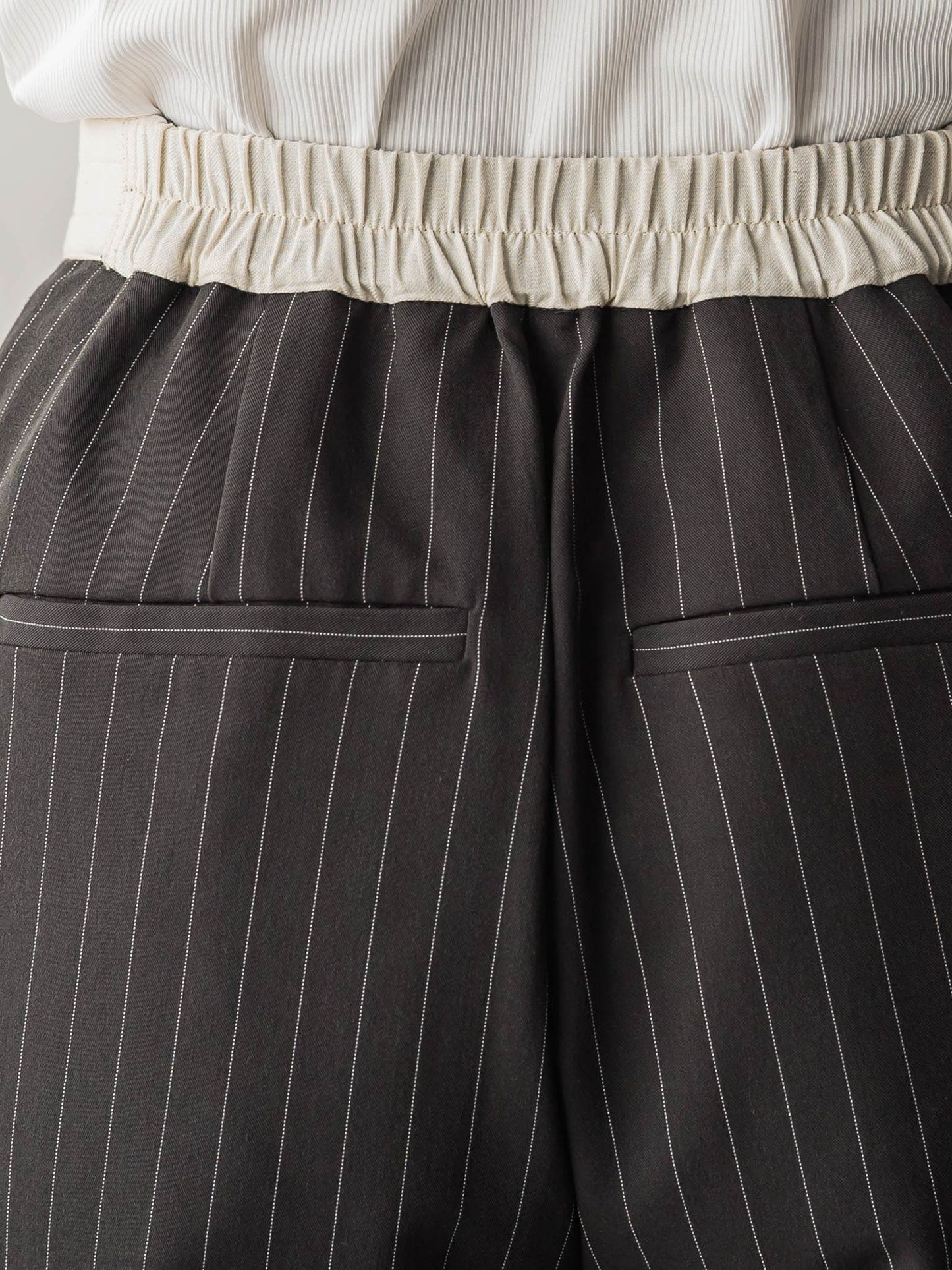 ストライプハンサムウエストワイドパンツ≪WEBサイズ展開/手洗い可能≫
