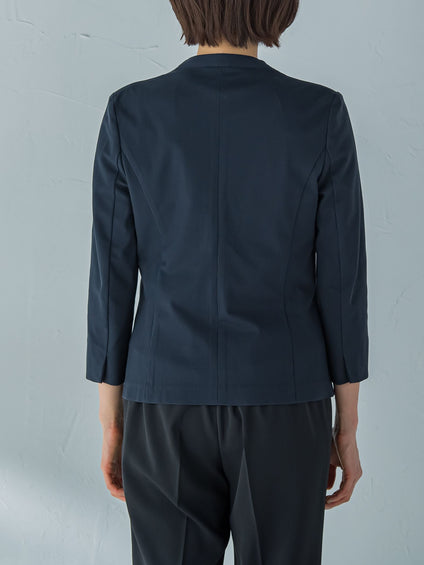 【Almight jacket】快適ノーカラージャケット≪接触冷感/透湿/ストレッチ/洗える≫
