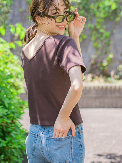【着回し力抜群】テレコバックオープンTシャツ《洗濯機で洗える》