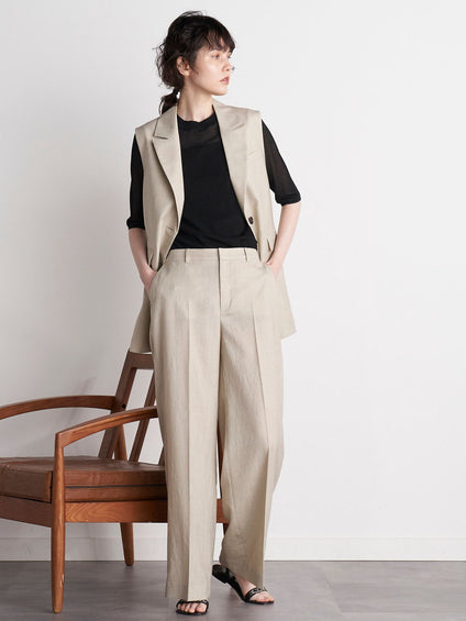 【大きいサイズ】【極】シワになりにくいファージュストレッチパンツ《吸湿速乾/洗濯機で洗える》