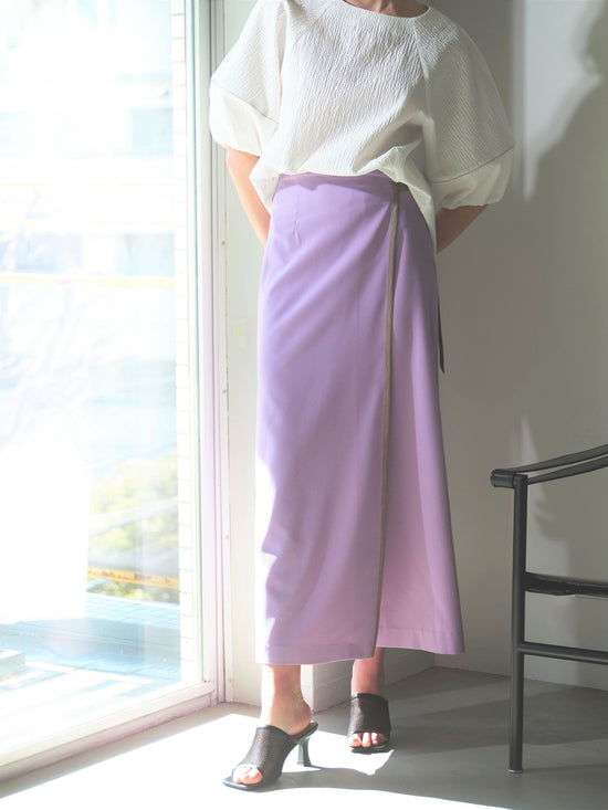 バイカラーラップパンツ《洗濯機で洗える》