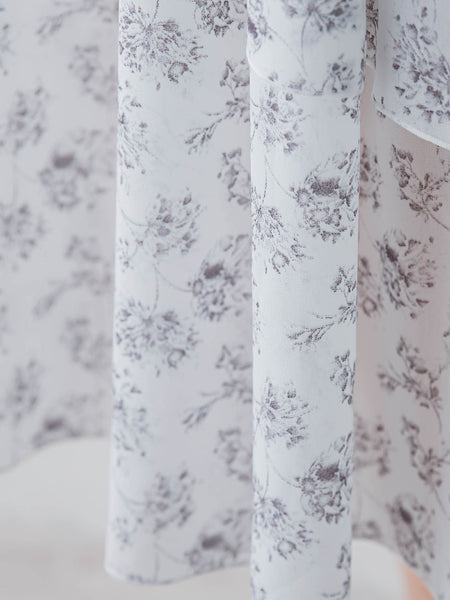 アシメティアード小花柄スカート ≪手洗い可能≫