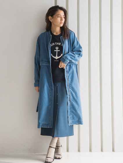 ロングブルゾンデニムコート≪手洗い可能≫