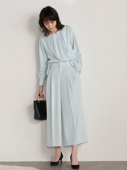 【大きいサイズ】【ECOBLUE】ストレッチブラウス≪洗濯機で洗える≫