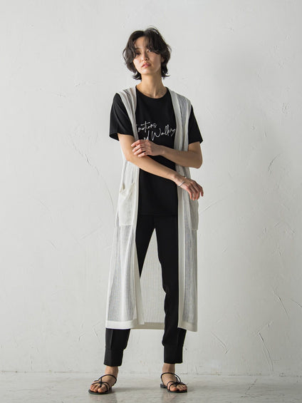 メッシュロングジレ≪手洗い可能≫