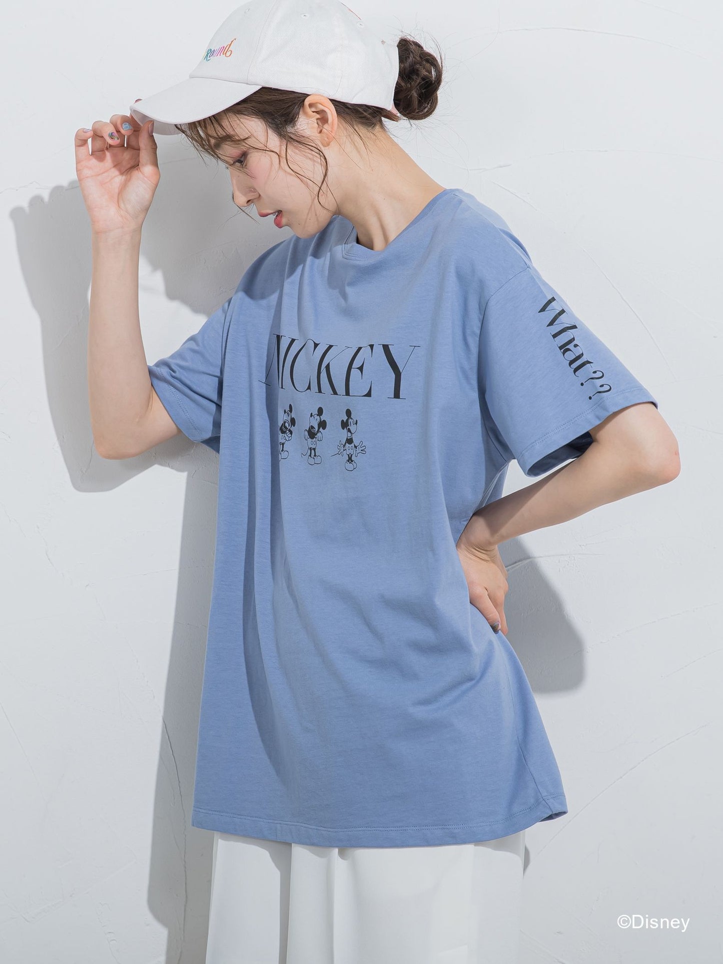 【DISNEY/ディズニー ミッキーマウス】MICKEYオーバーサイズTシャツ《洗濯機で洗える》